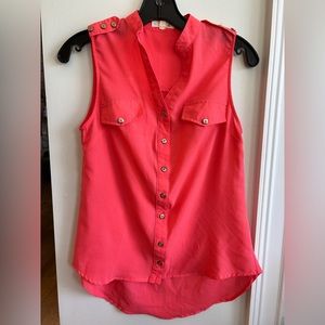 Bright Coral blouse tank